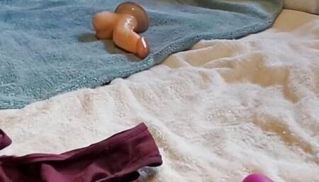 Very horny play at home finished with my wife's panties.