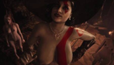 Resident Evil 8 - Nude Lady Dimitrescu & Daughters Resident Evil Village: Kratos Cosplay