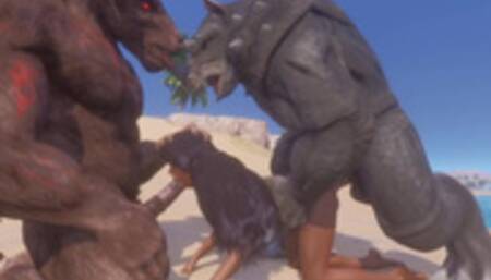 Wild Life / Maya Gangbang with Huge Furries