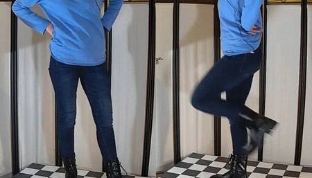 Tanja tramples my penis with very extreme boots - Cam 4