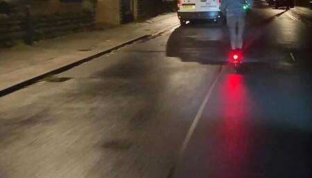 No trousers on riding a scooter on the road