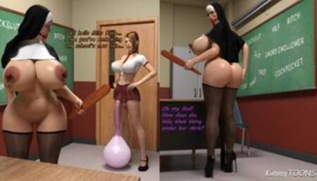 The Nun and the College Girl - Futa Cumbucket filling in Class - Student Fuck Teacher