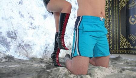 Boots - Domme Helena Balls Kicking - 4096x2304 - 4K