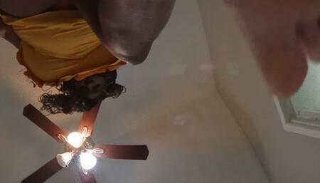 Giantess playing with tiny human under water