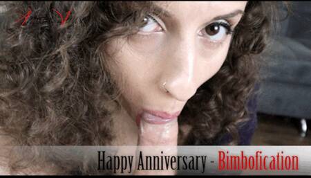 Happy Anniversary - Bimbofication (SD, mobile version) - Stuck Up Wife gets Transformed into a Lascivious Bimbo for an Awesome CFNM Cleavage TitJob!