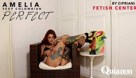 Just a perfect Colombian latin redhead in my office getting fun in a intense masturbation