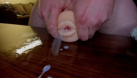 Mouth and ass toy fuck and cum out of mouth