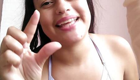 cheating wife  doing a small penis humiliation and cuckold humiliation talk to the cuckold hubbies of world