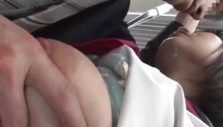 Slutty Covers the Old Man Face in Saliva in the Train. -2