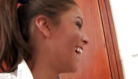 Hotty brunette show perfect body with rounded tits wet pussy and lingerie