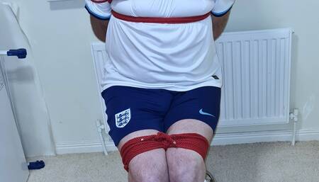 England football kit bound and gagged in room 1