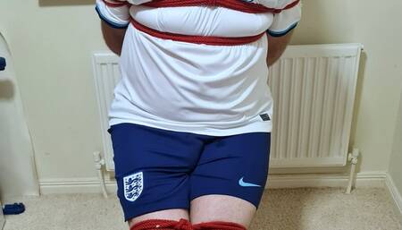 England football kit bound and gagged in room 3