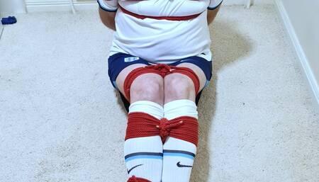 England football kit bound and gagged in room 4