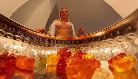Jenni and her special gummy bear 6K VR 360
