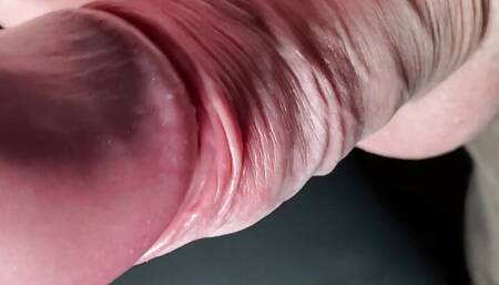 Huge uncut mushroom cock cumming and moaning