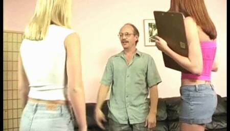 part 1,  Hailey and cute teen friend give me a footjob