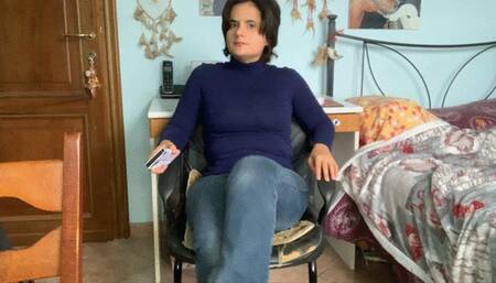 I cross my legs wearing a pair of wrangler jeans and ignore you