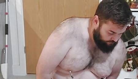Fat sissy destroys ass