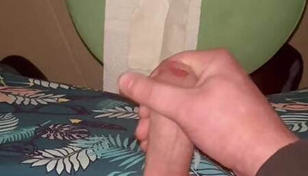 Young Russian dick cums close up on the balcony at a temperature of +6