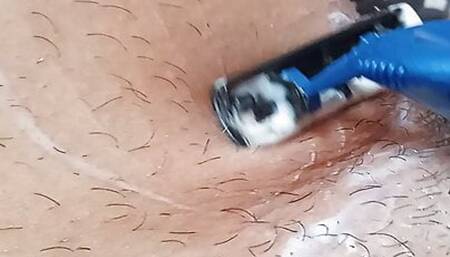 shaving my penis hair in the bathroom