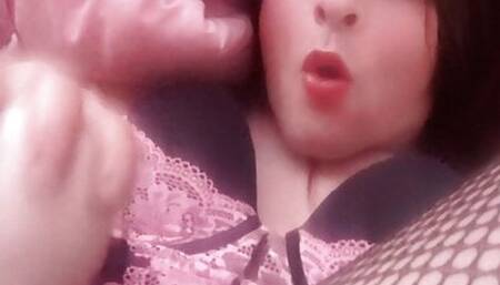 cute tranny dildos her ass hard and loves to ride it like a whore