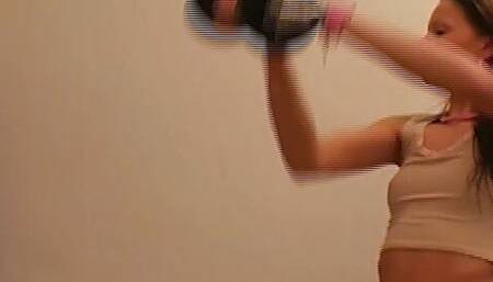 Sweet blonde German teen loves doing anal in the gym