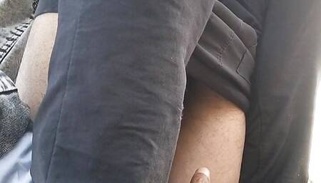 Cumshot in outdoor, cumming big cock