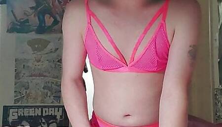 sissy Plays with vibrator