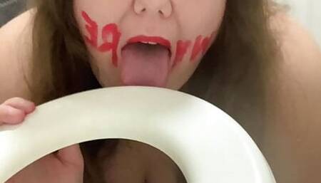 Toilet licking slut humiliated