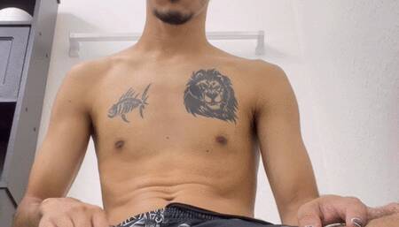 Big dick bathroom solo play