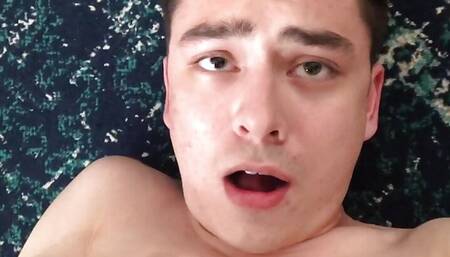 twink self facial pov