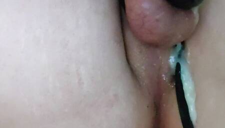 First Time Fucked By Sex Machine - Chastity Belt Sissy Cum Fast - Horny Sissy Self Creampie