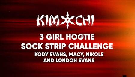 3 Girl Hogtie Sock Strip Challenge - Kody Evans, Macy Nikole & London Evans