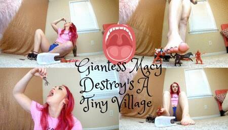 Giantess Macy Destroys A Tiny Village