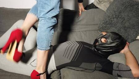 Fully clothed full trample, using my high heels and all my weight