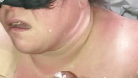 BBW Leena Curves sucks my BBC and I reward her with a Big Cum Shot