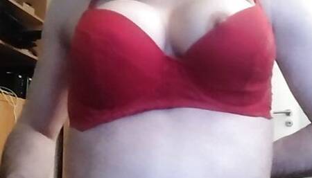 Sissy strips from leather and lingerie