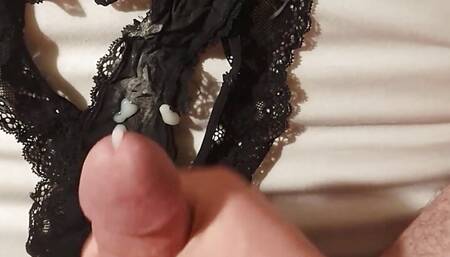 Moaning and cuming on the tiny used and smelling panties of my neighbour