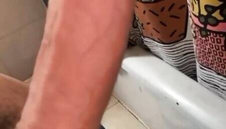 Big Thick Cock Masturbates In The Shower