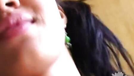 Stripteasing latina teen gets naked after show