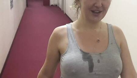 Walking in public with cum on my face