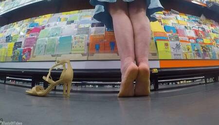 #UncandidlyCandid_BlatantFootPerving: Risky Mature Walmart Soles Cold Approach Win - Paige PRT2