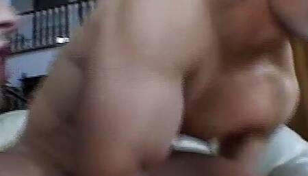 Threesome with hot girlfriend enjoying big dick