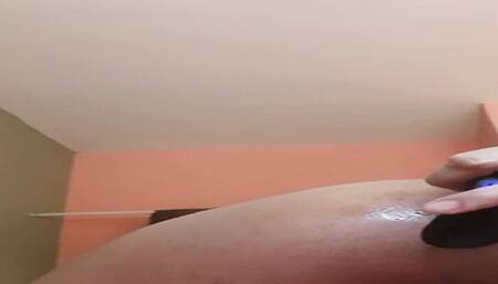 she masturbates her anus and see what happens with her shell