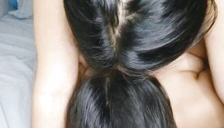 Lesbian tasting a pair of tits and a juicy pussy