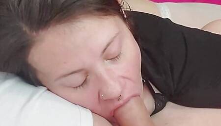 Sexy Wife Strokes and Sucks Huge Dick