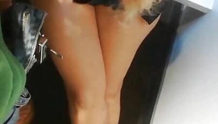 Spontaneous sex in the changing room and foot sex after