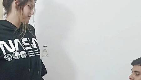 My stepsister comes home late and I punish her with hard sex