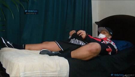 Mixed Asian Jock Jacking off BBC and Cumming