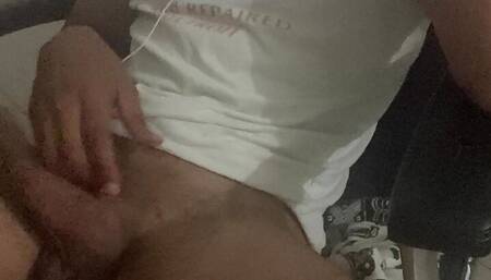 Wanking my hard cock and cumming for you